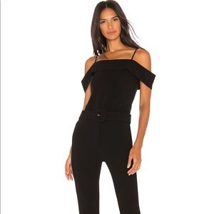 Theory cold-shoulder crepe jumpsuit